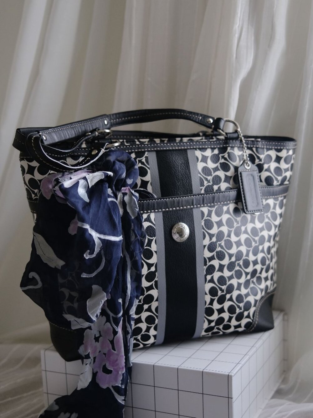 2010 Coach Chelsea Heritage Stripe Tote